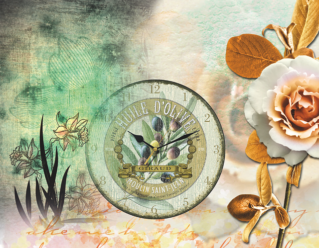 Free clock flower nature vector
