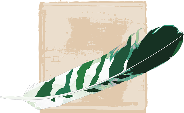Free feather green striped illustration