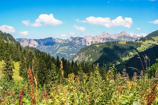 Berge, Alpen, Tannheimer Tal, Rote Flüh