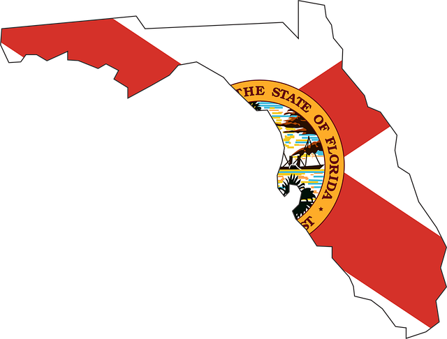 Free florida flag map vector