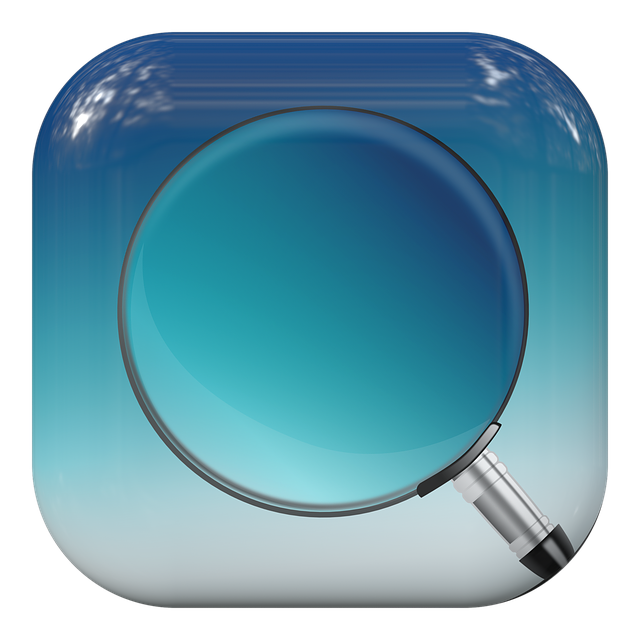 Free button stud magnifying glass illustration
