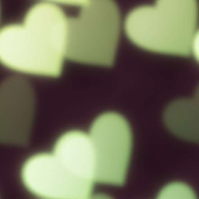Bokeh, Herzen, Grün, Hintergrund