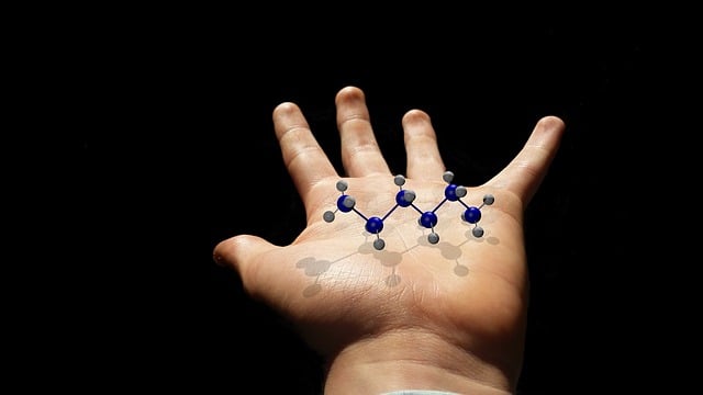 Free hand molecule chemistry illustration