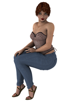 Plus Size, Sitting, Girl, Overweight