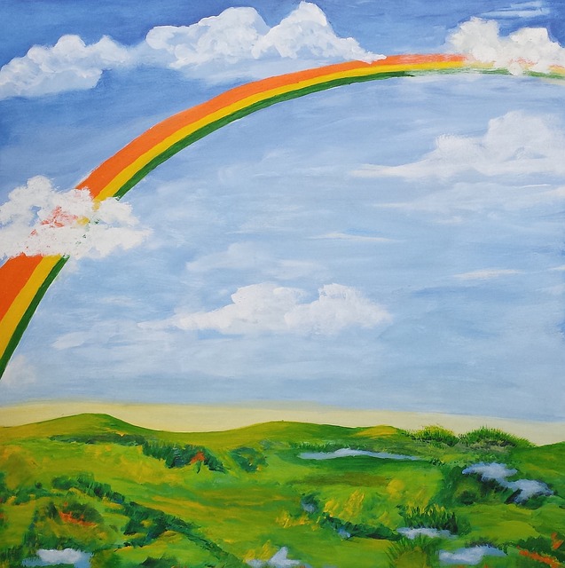 Regenbogen, Landschaft, Natur, Wetter
