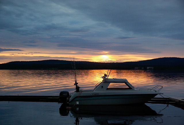finland, lake, nature, fishing boat, midnight sun