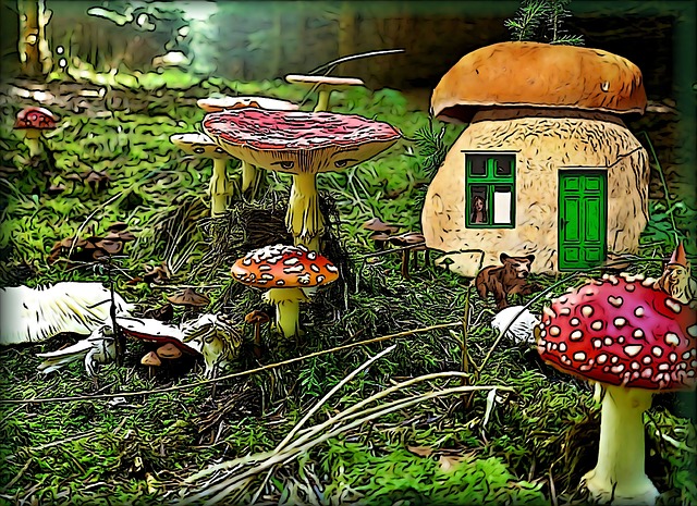 Märchen, Wandbild, Comic, Zeichnung