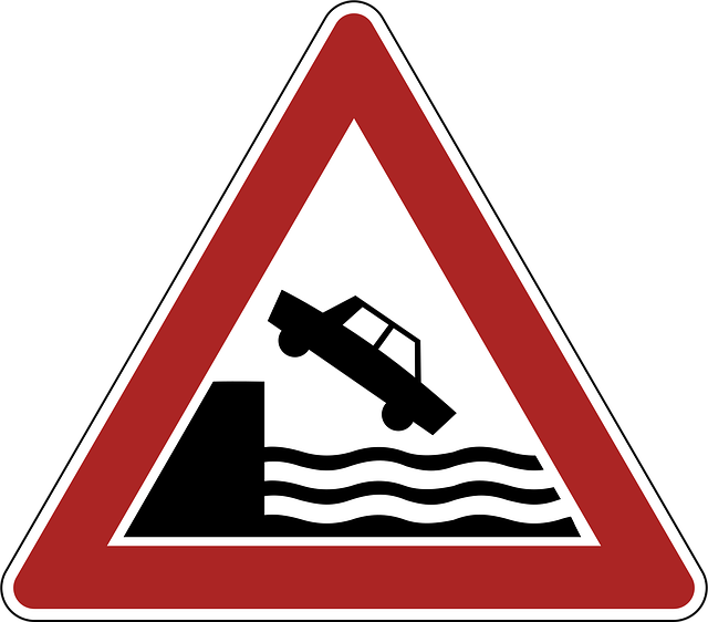 Free quayside river bank caution vector