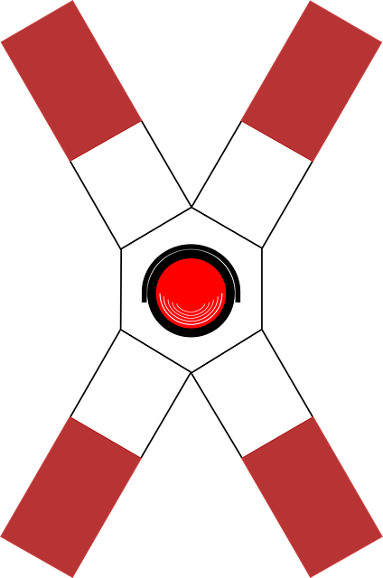 Free railway crossing lights caution illustration