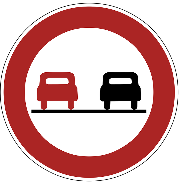 Free overtaking restriction prohibition illustration