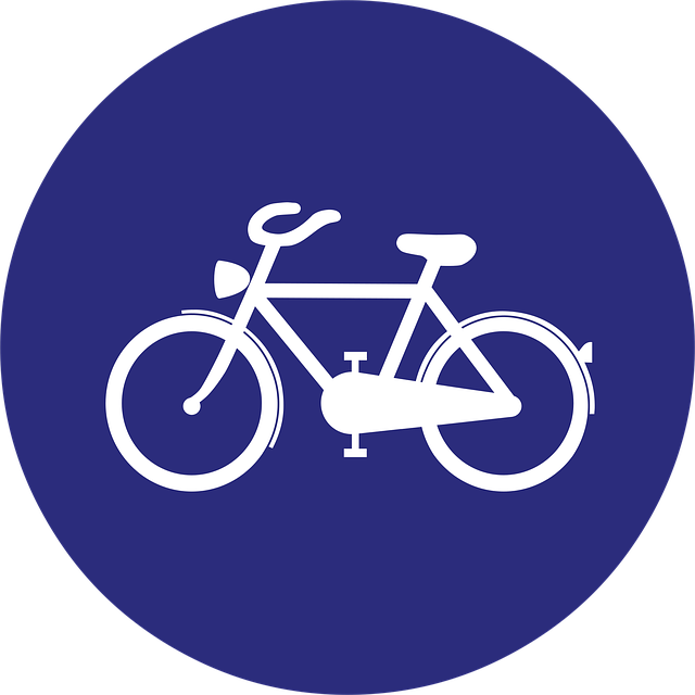 Free cycle path bicycle lane road sign vector