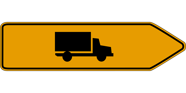 Free direction trucks road sign vector