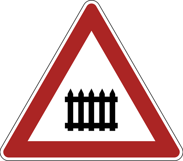 Free warning danger railway crossing illustration