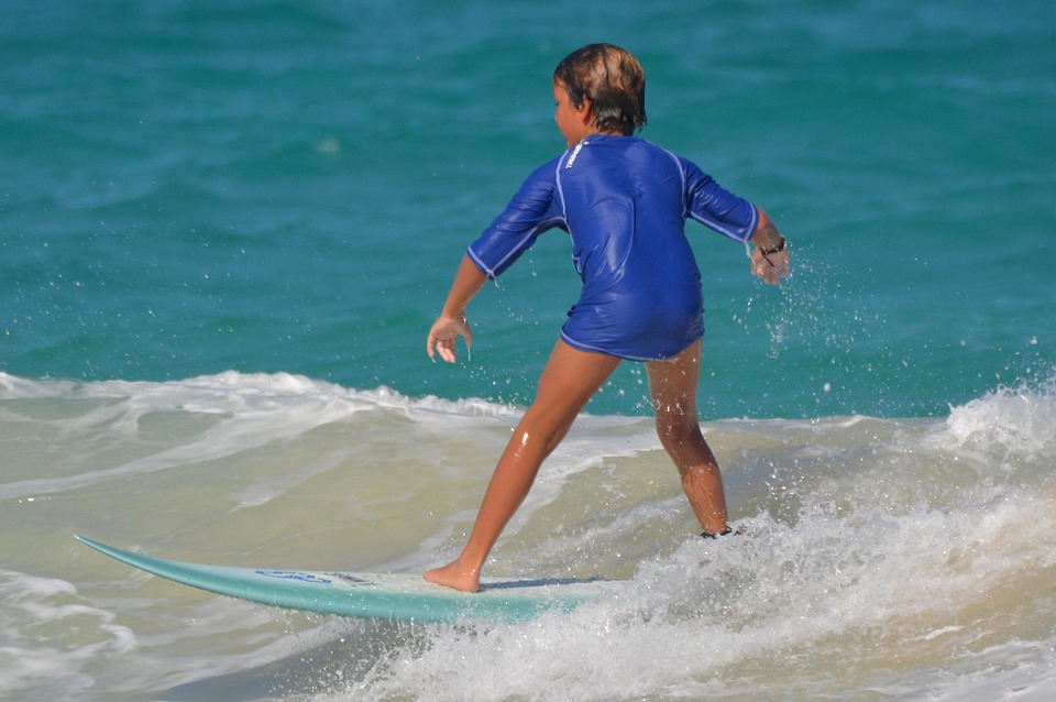 Sea, Ocean, People, Child, Surfboard, Sports, Sport