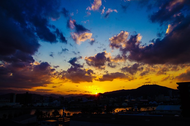 Sunset, Natur, Sun, Landskab, Sky