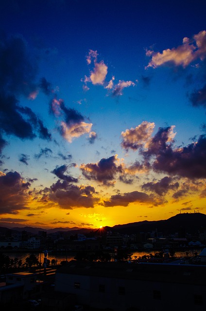 Sunset, Sun, Landskab, Natur, Sky