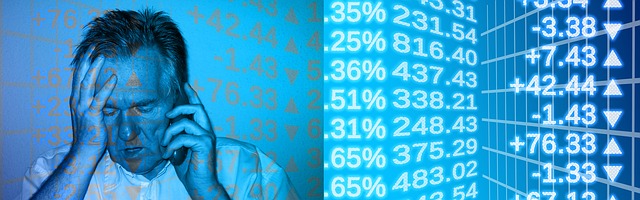 Börse, Mann, Telefon, Verzweiflung