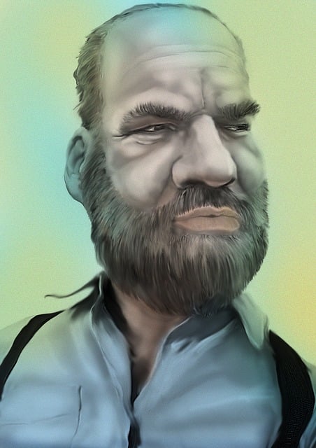 Free man bald bearded illustration