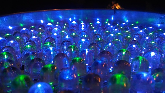 Led, Licht, Birne, Abstrakt, Makro, Blau
