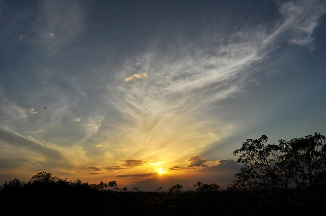 Solnedgang, Klog, Colombia, Landskab