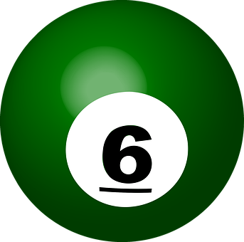 Free Pool Ball Number 6 vector and picture