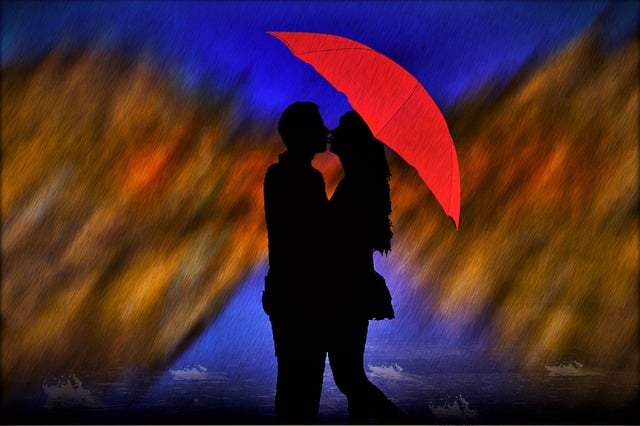 Free rain lovers man illustration