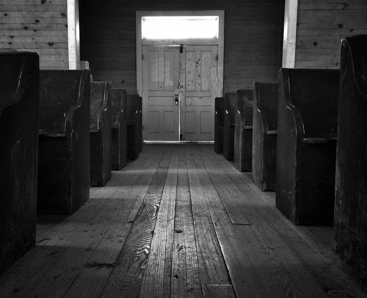Church, Pews, Isle, Hardwood, Floors, Architecture
