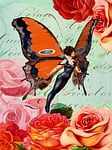 flapper, butterfly, rose