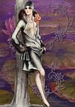 flapper, purple, vintage