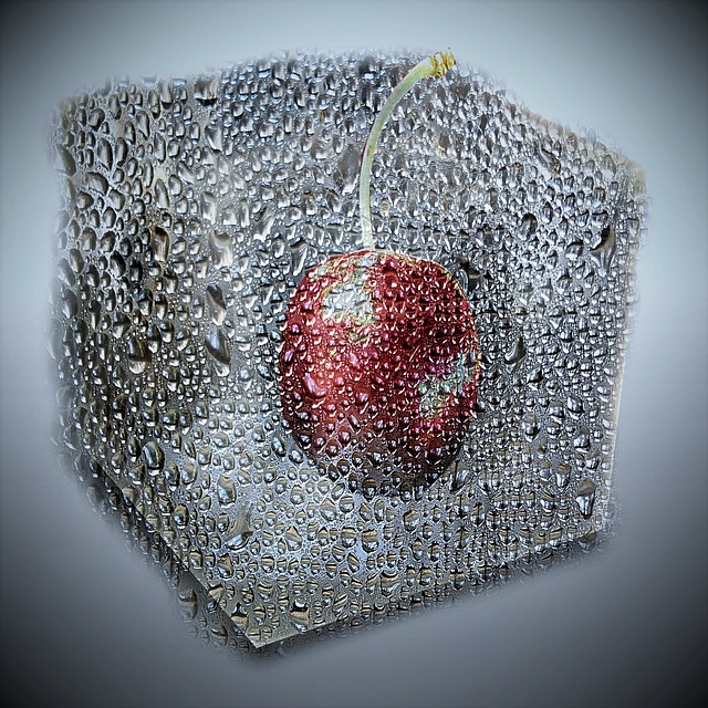 Apă, Natura, Cherry, Zaruri, Inghetata
