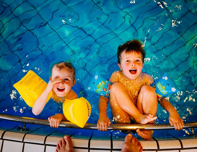 swimming, nature, children, pool, boys, water, happy, fun, childhood, swim, recreation, playing, happiness, youth, siblings, brothers, floating, blue happy, blue happiness, blue fun