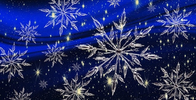 Jul, Stjerner, Iskrystal, Snefnug