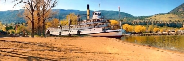Free boat sternwheeler beach illustration