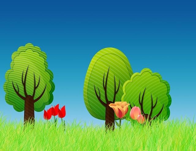 Free planet grass trees illustration