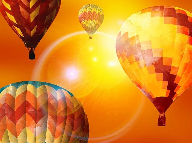 Ballons, Bunt, Sonne, Himmel, Fliegen