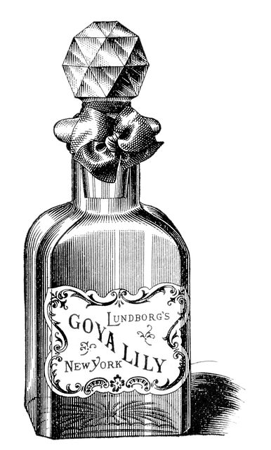 Free vintage perfume toiletry illustration