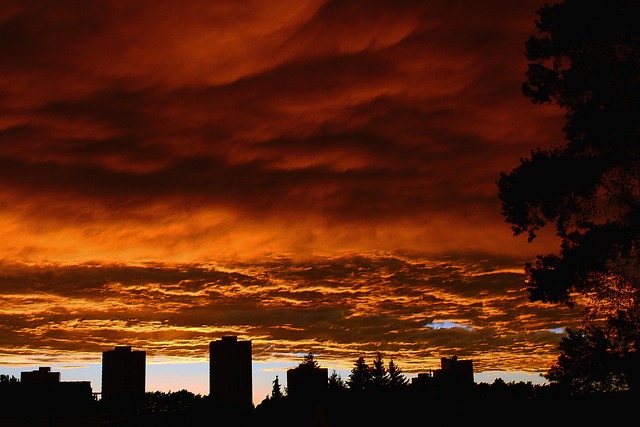Skyer, Solnedgang, Himmel, Aftenstemning