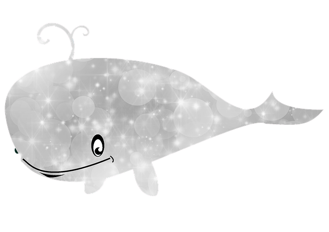 Free silver whale design illustration
