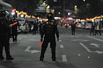 republic of korea, riot police, protest