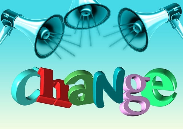Free change megaphone announcement illustration