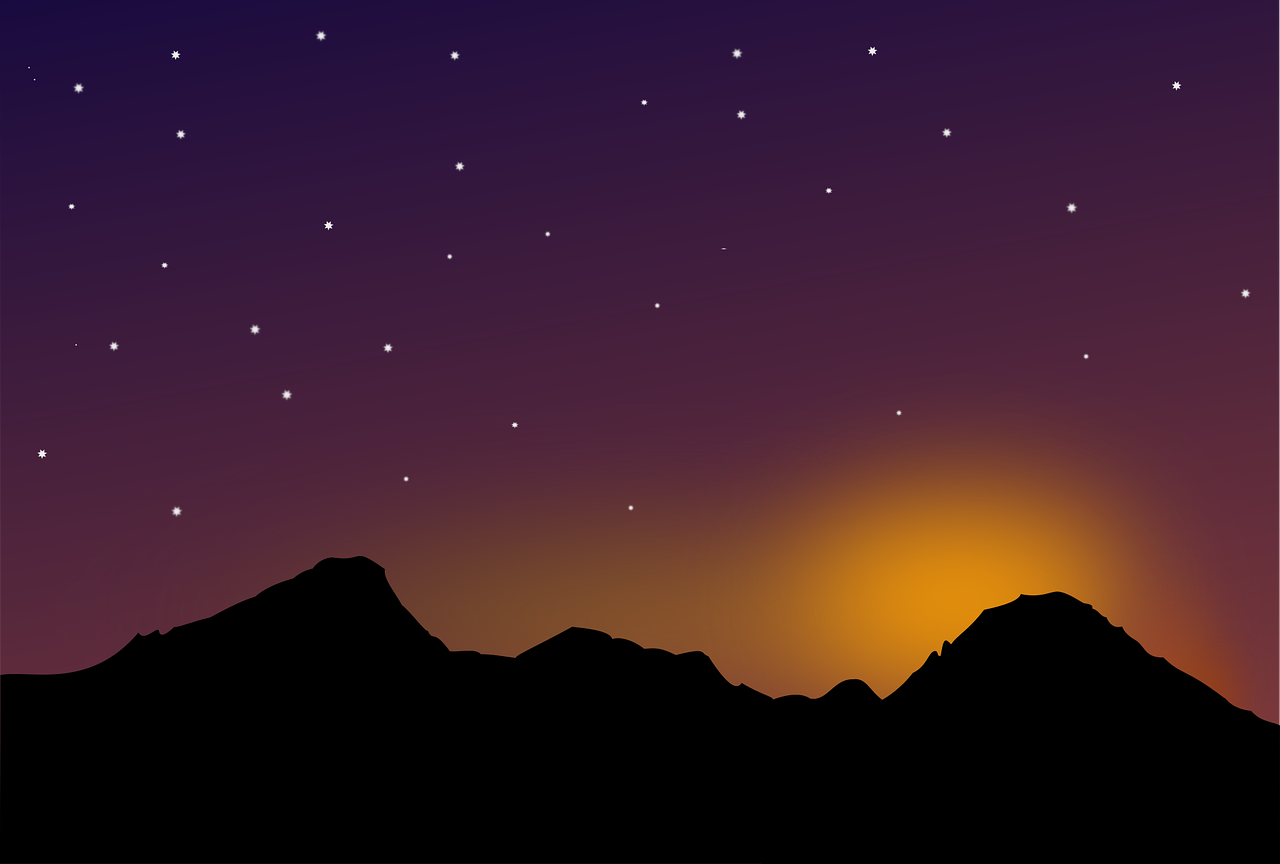 Free mountains nature night sky vector