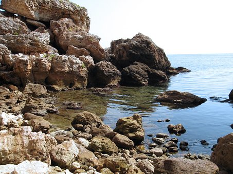 Paisagem Marítima, Pedras, Mar, Agua