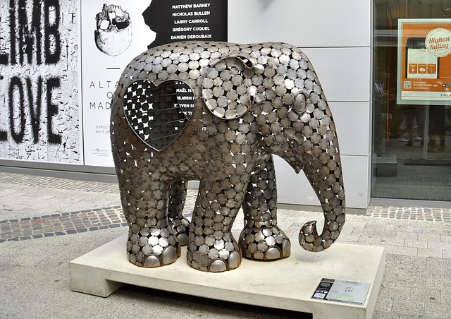 En Elefant, Statue, Kunst, Estreet, Jern