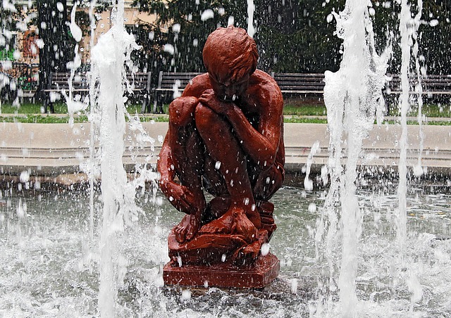 Estátua, Agua, Fonte, Budejovice Checo