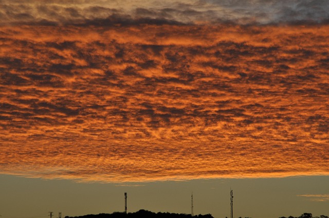 Aften, Solnedgang, Himlen, Orange Skyer