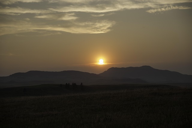 Solnedgang, Felt, Landskab, Himmel