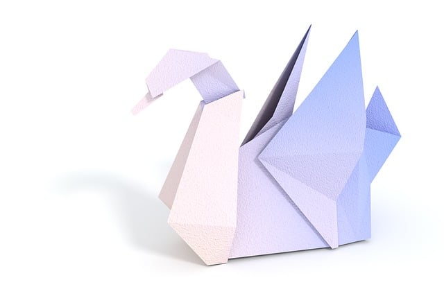 Free swan nature origami illustration