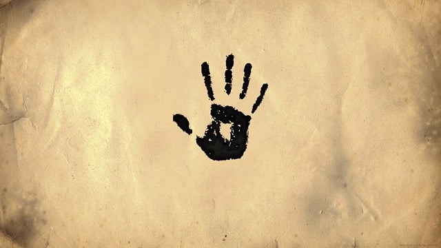 Free fingerprint hand vintage illustration