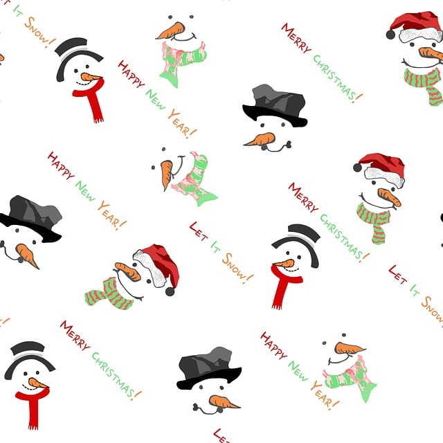 Free snowman christmas pattern illustration