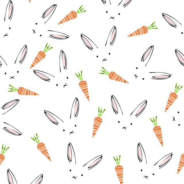 Free rabbit carrot pattern illustration